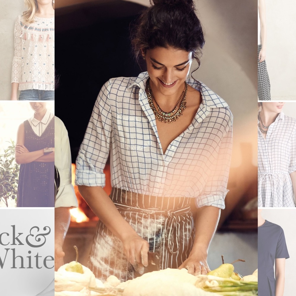 ANTHROPOLOGIE: Blue/White button down